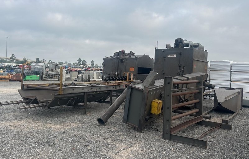 72" WIDE x 18" HIGH PANGBORN MODEL #ES1821-125 TOP &amp; BOTTOM PLATE SHOT BLAST MACHINE, WITH DUST COLLECTOR: YOBRO #25181