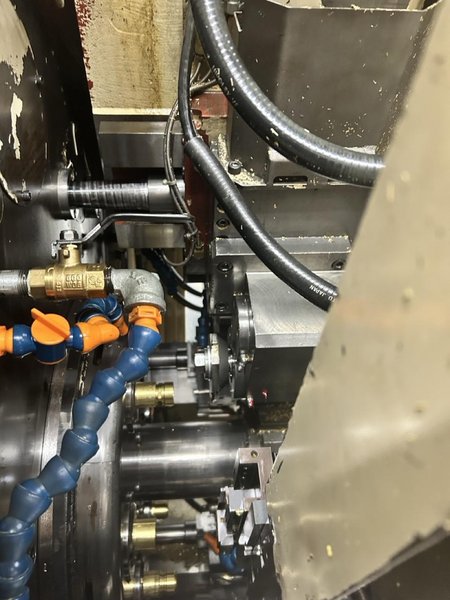 Mitsubishi M-T35E CNC Multi-Spindle Automatic Lathe, 1995 – Chip Conveyor, Bar Feeder