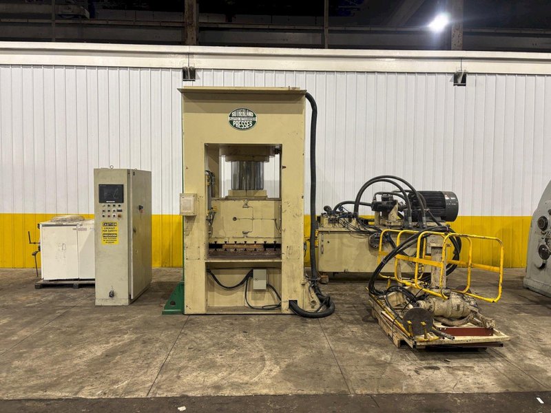660 TON SUTHERLAND MODEL #HD1 HYDRAULIC 4 POST GUIDED RAM PRESS 15&quot; STROKE: YOBRO #24088