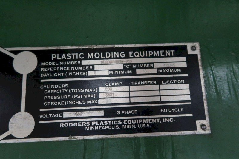 200 TON ROGERS MODEL MD200-4835 CUSHION BED HYDRAULIC PRESS, 24" STROKE: YOBRO #25696