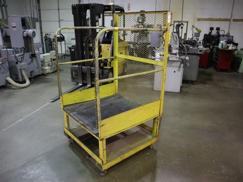 Man-Lift Cage for Forklift, Fork Slots, Portable On Casters- Auction Item