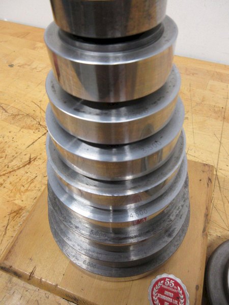 Size Control Co. Mikemaster .500"- 6.000" Tree Setting Standard 1/2" Increments on Stand with Sheffield 2.5001 Master Ring Guage- Auction Item