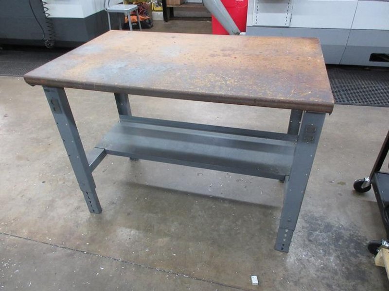 Uline Work Bench with Wood Top and Lower Shelf- Auction Item