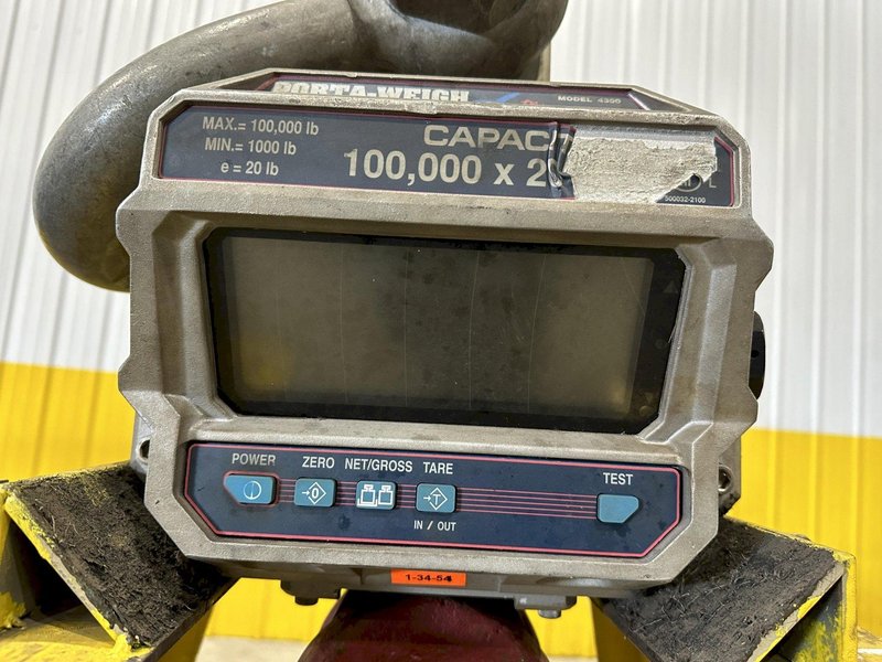 100,000 LBS CAPACITY PORTA-WEIGH MODEL #MSI-4300 DIGITAL CRANE SCALE WITH HOOK: STOCK #21999