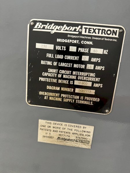 2 HP BRIDGEPORT SERIES 1 CNC VERTICAL MILL. STOCK # 0684124.