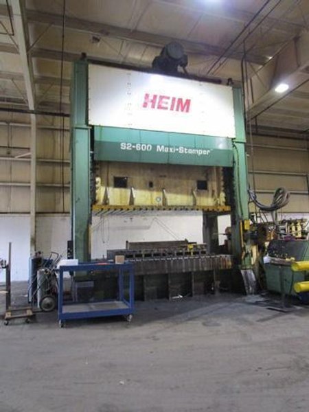 600-TON HEIM S2–600 MAXI-STAMPER STRAIGHT-SIDE PRESS. STOCK # 0550925