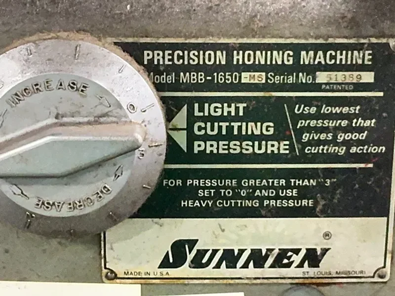 SUNNEN 17" X 28" HONING MACHINE   -  MBB-1650-MS