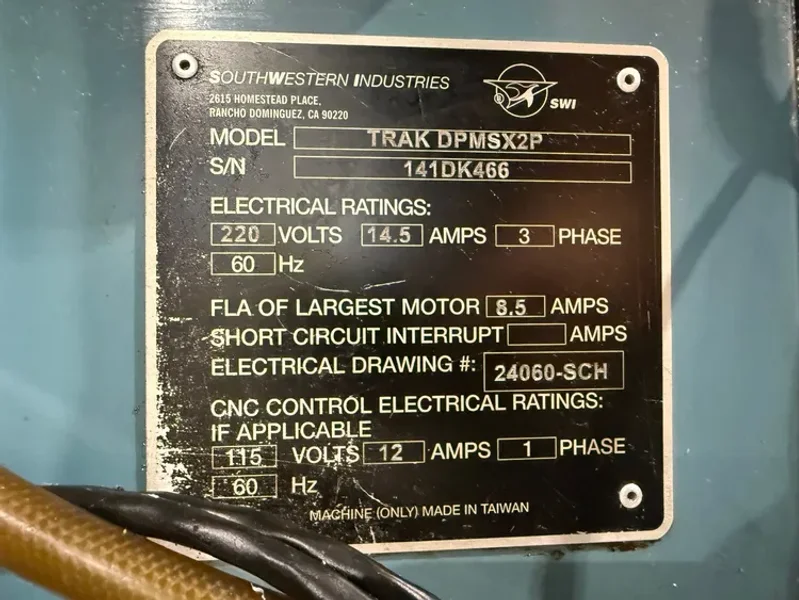 TRAK SWI DPM SX2P CNC Bed Mill 3 Axis 2014’ #7686