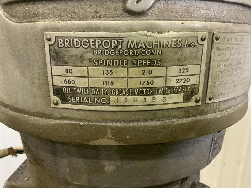 1 HP BRIDGEPORT J HEAD ONLY: STOCK #81118
