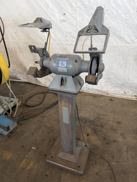 1/2 HP BALDOR PEDESTAL DOUBLE WHEEL GRINDER. STOCK # 0222026