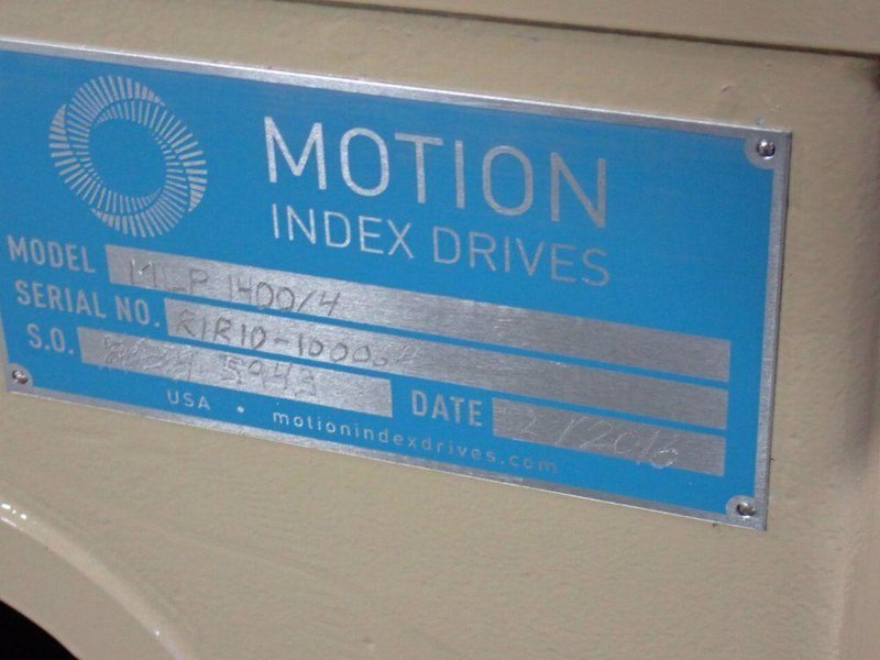 MOTION INDEX DRIVES ROTARY INDEXING TABLE  -  MLP 1400/4