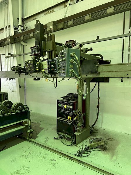 20&#039; RANSOME RAIL MOUNTED WELDING MANIPULATOR WITH LINCOLN WELDERS: STOCK #17950