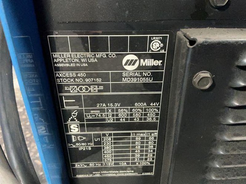 Miller  600 A Welder  - Axcess 450