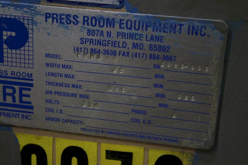 25" X .065 PRESS ROOM EQUIPMENT STRAIGHTENER: STOCK #7568