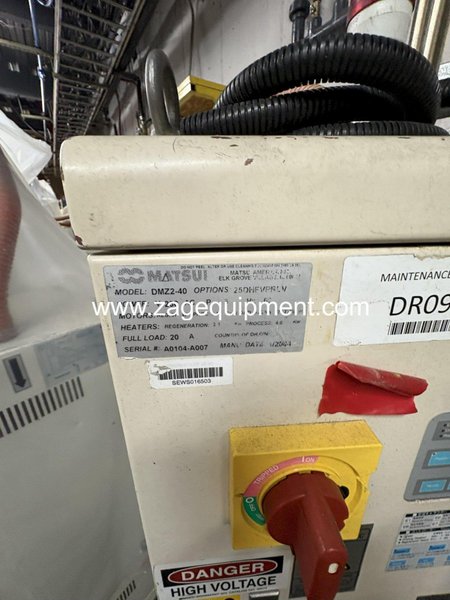 Matsui Used DMZ2-40 Material Dryer, Rotary Dessicant, Approx. 15-25 lbs/hr., 230V