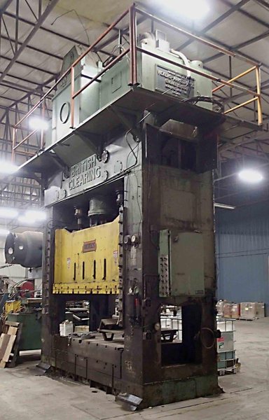 660 Ton British Clearing Model S4-650 108-64 Straight Side Press- 66″ x 108″ Bed, 18″ Stroke, 48″ Shut