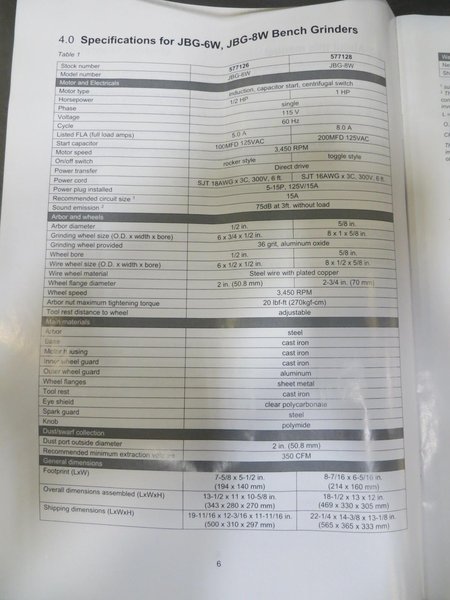 Jet JBG-8W 8&quot;  Double End Pedestal Grinder w Wire Wheel- Auction Item