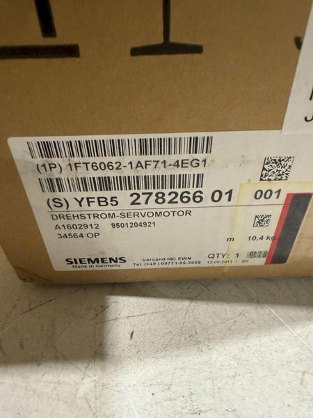 SIEMENS 1FT6062-1AF71-4EG1 SERVO MOTORS NEW WITH BOX