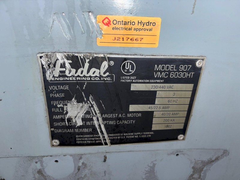 1996 FADAL MODEL #VMC6030 CNC VERTICAL MACHINING CENTER CNC88HS CONTROL: YOBRO #24049
