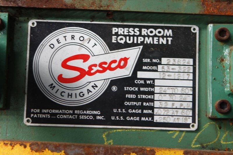 60&#039; X .072 SESCO 9 ROLL STRAIGHTENER: STOCK #61774