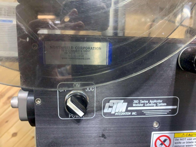 CTM Labeling Systems 360 Label Applicator with Flexlink Conveyor, 2018