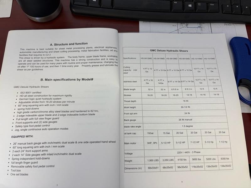70 Ton x 6′ GMC HPB-7006 Hydraulic Press Brake, 2022 – ESA CNC Control, Back Gauge
