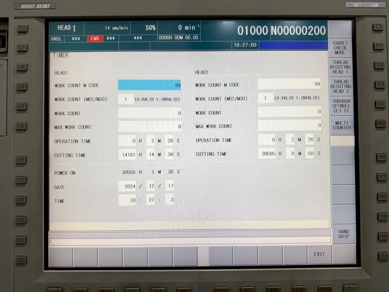 Mori Seiki NZX2500/600L Twin Turret CNC Lathe, 2012 -Chip Conveyor, Tooling