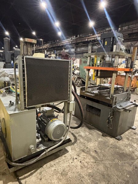 100 TON ROLLFORM INC HYDRAULIC 4 POST CUTOFF &amp; POWER UNIT, 12&quot; STROKE: YOBRO #24328