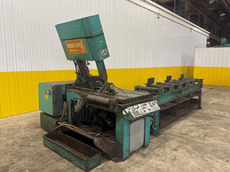 18” X 20” MARVEL MODEL #81-9/M3M SEMI-AUTO MITRE HEAD VERTICAL BAND SAW: STOCK #23008