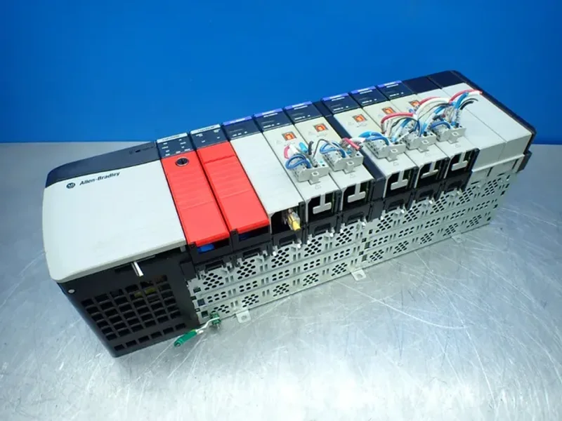 ALLEN-BRADLEY 10 SLOT CHASSIS W/PROCESSOR AND I/O MODULES  -  1756-A10