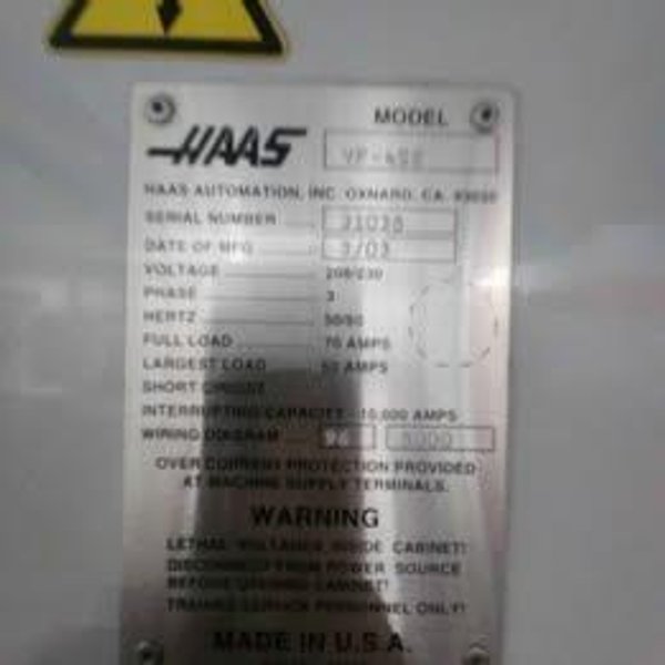 2003 Haas Super VF-4SS CNC Mill – Tooling &amp; Kurt Vises