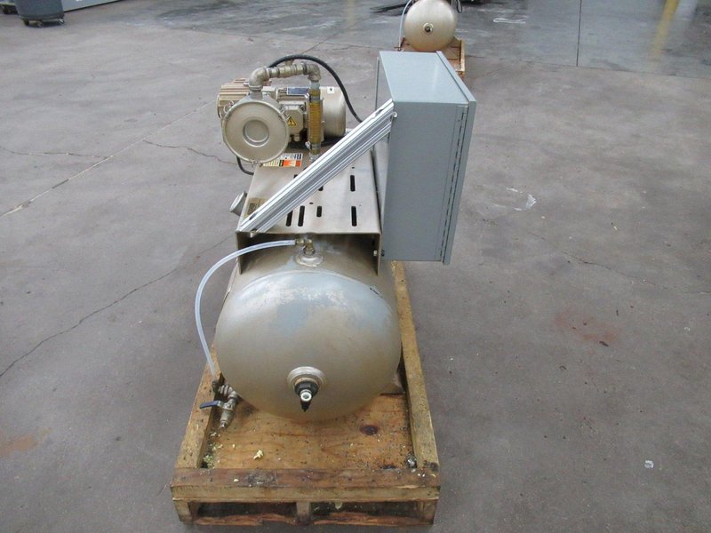 Dekker Vacuum Technologies Duravane Vacuum Pump Model RML010T1-01-AS, Rotary Vane Pump with Tank - Single Phase