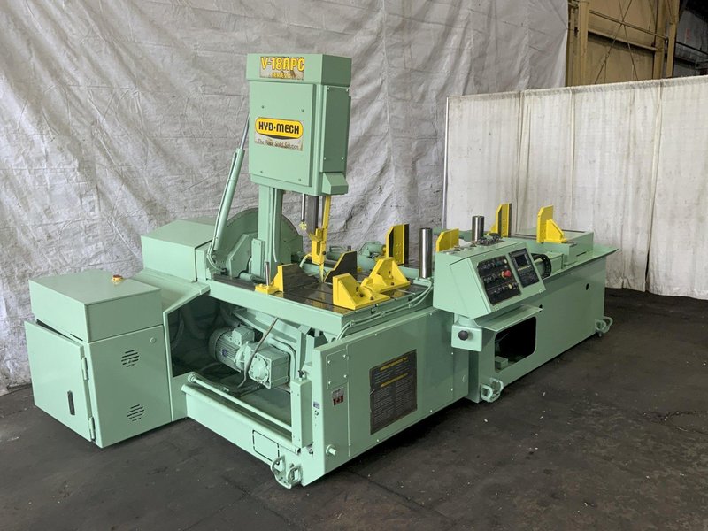 18" X 22" HYD-MECH V-18APC AUTOMATIC TILT FRAME VERTICAL BAND SAW: STOCK #81007"