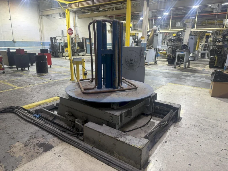WIRE COIL PAYOFF UNCOILER W/ HYDRAULIC TILT TABLE