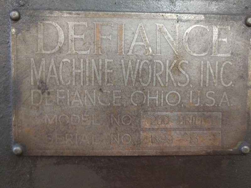 24&quot; DEFIANCE MACHINE WORKS MODEL 200 SINGLE SPINDLE DRILL: STOCK #13426