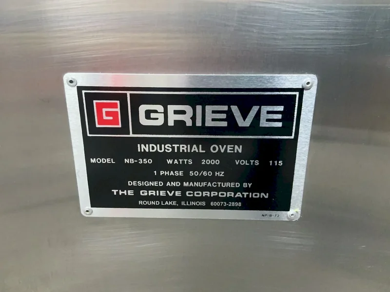 GRIEVE INDUSTRIAL OVEN  -  NB-350