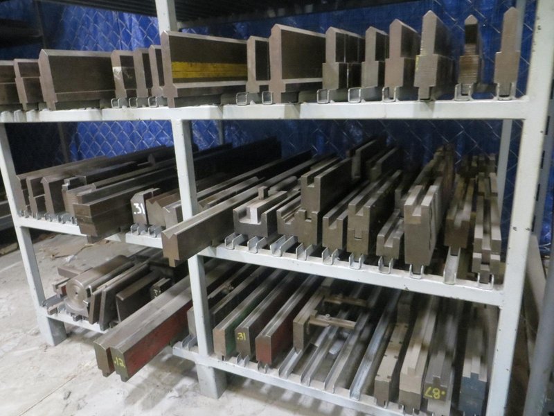 Press Brake Dies - Large Assortment on Storage Cart- Auction Item