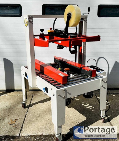 Eagle T100 Carton Sealer  |  Side Driven Belts  |  Top and Bottom 3” Tape Heads  |  Adjustable Carton Sealer