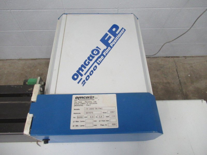 OMGA V235FNC Double Mitre Circular Saw, 90 Degree Fixed, FP2000 Programmable Work Stop, 350mm Blade