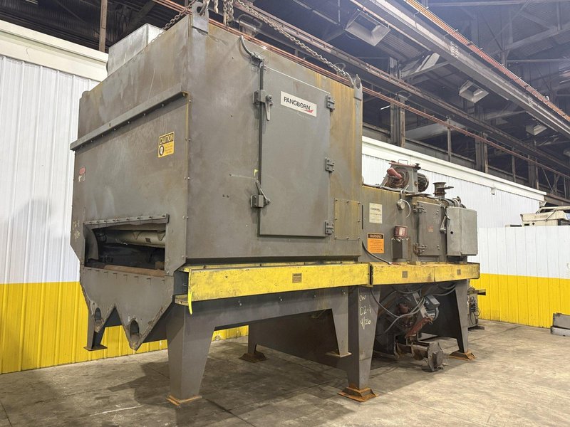 72" WIDE x 16" HIGH PANGBORN MODEL #ES1821-125 TOP &amp; BOTTOM PLATE SHOT BLAST MACHINE, WITH DUST COLLECTOR: YOBRO #25181