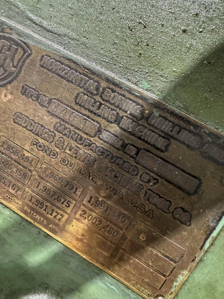 4&quot; GIDDINGS &amp; LEWIS 340-T HORIZONTAL BORING MILL. STOCK # 0668225
