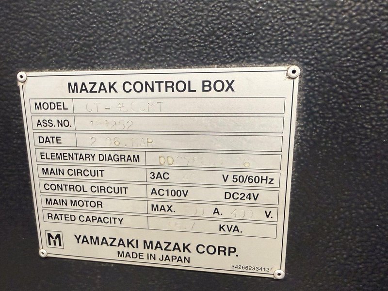 2006 MAZAK MODEL #4500MT CYBERTECH TURN CNC LATHE : YOBRO 25044