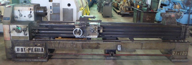 21&quot;/28&quot; x 120&quot; JFMT Gap Bed Lathe, 3&quot; Hole, As-Is, Low Price