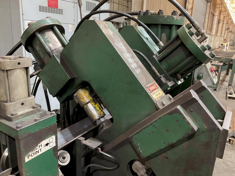 6" x 6" x 1/2" CONTROLLED AUTOMATION MODEL #ABL-74 AUTOMATIC ANGLE PUNCH &amp; SHEAR LINE: STOCK #24935