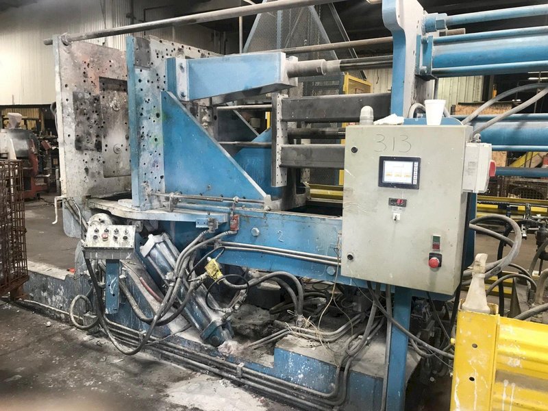 hall model hm6 molding machine s/n 1096 with hydraulics and controls with plc, 48&quot; x 48&quot; front platen, 45x48 rear platen