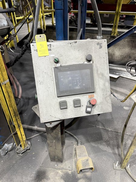 Redford model HS 22 shell core machine, Nsn with twin sand feed system, 100# blow head, plc controls, 22" x 26" platen, sand return system