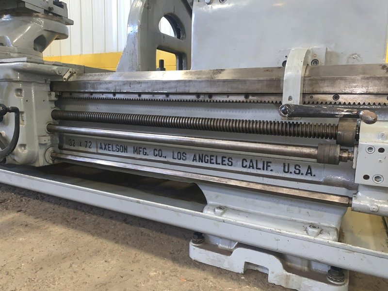 50&quot; X 72&quot; AXELSON MODEL 32 HEAVY DUTY ENGINE LATHE, 2.5&quot; HOLE: STOCK #13104