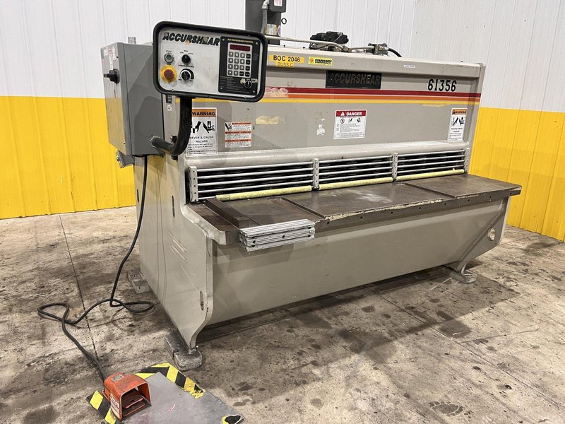 6&#039; X .135&quot; ACCURSHEAR MODEL #61356 HYDRAULIC POWER SQUARING SHEAR: STOCK #22035