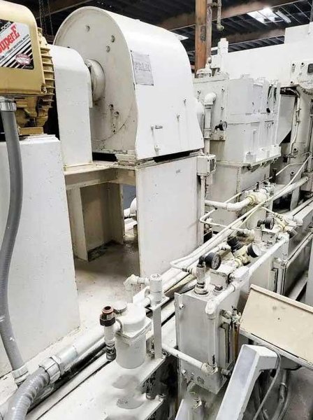 48" X 0.075" USED HERR VOSS HIGH PRECISION COIL LEVELER STRAIGHTENER, MDL. VIL 60/1.500-19/7 4HI, MOTORIZED BANK ADJUSTMENT (2) 3 HP MOTORS, INDIVIDUAL MOTORIZED BACK UP ADJUSTMENT, VACON SERIES X DIGITAL PROGRAMMABLE CONTROL, 7 FLIGHTS OF BACK UP ROLLS, FALK 6C102AS GEAR BOX, HORSEPOWER: 30, Stock # 14128