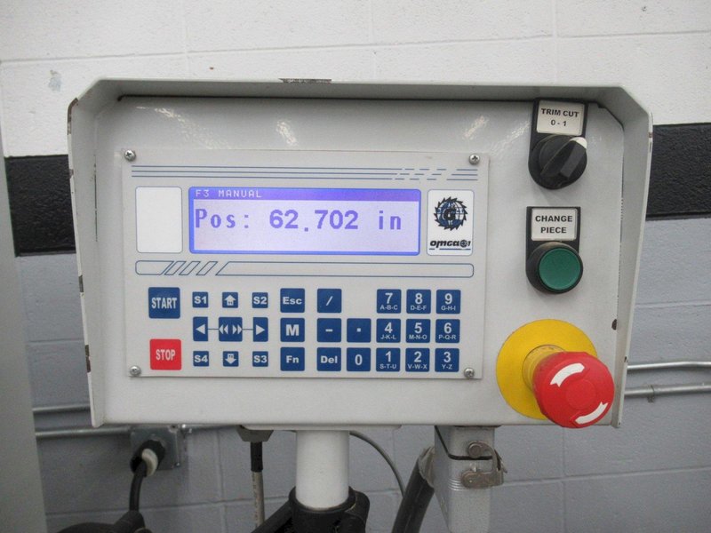 OMGA V235FNC Double Mitre Circular Saw, 90 Degree Fixed, FP2000 Programmable Work Stop, 350mm Blade